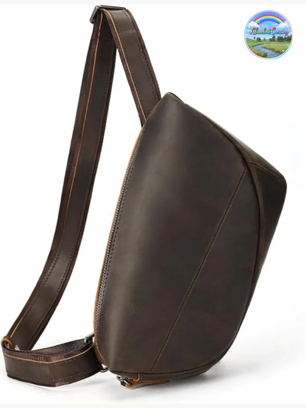 Genuine Leather Sling Bag Crossbody Purse Hiking Travel Chest Daypack
